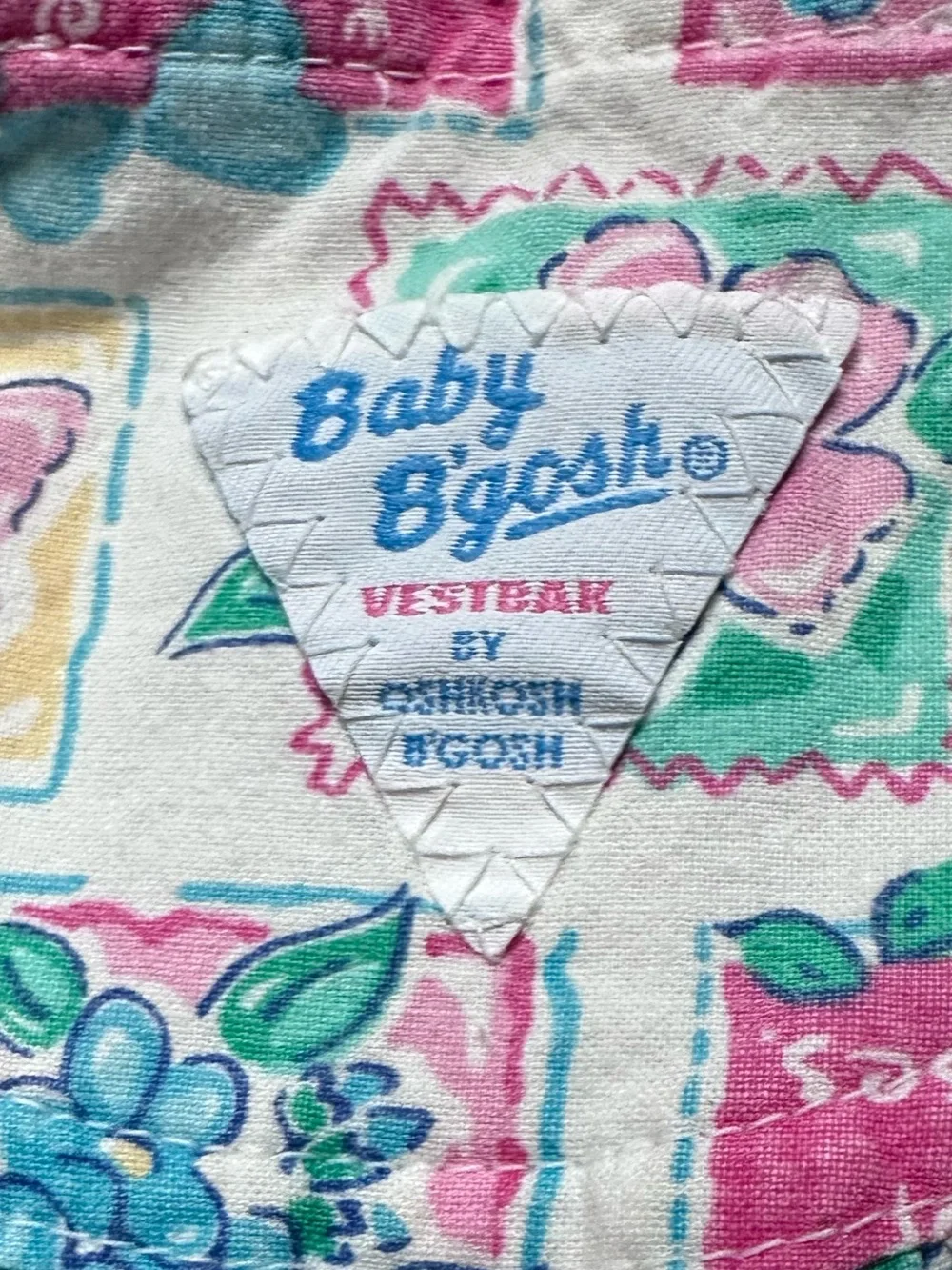 Vintage Baby B’gosh Vestbak Bubble Romper USA 6-9M Floral Butterfly Cotton Rare
